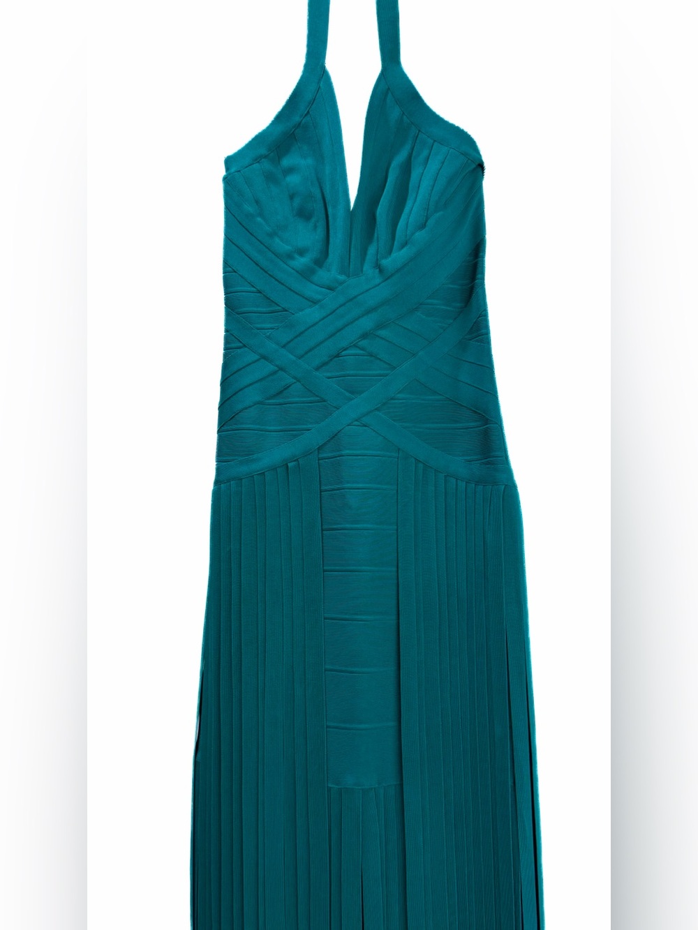 HERVE LEGER  Scarlet Gown XS Bandage Maxi in Calypso Blue NWT - Picture 6 of 8